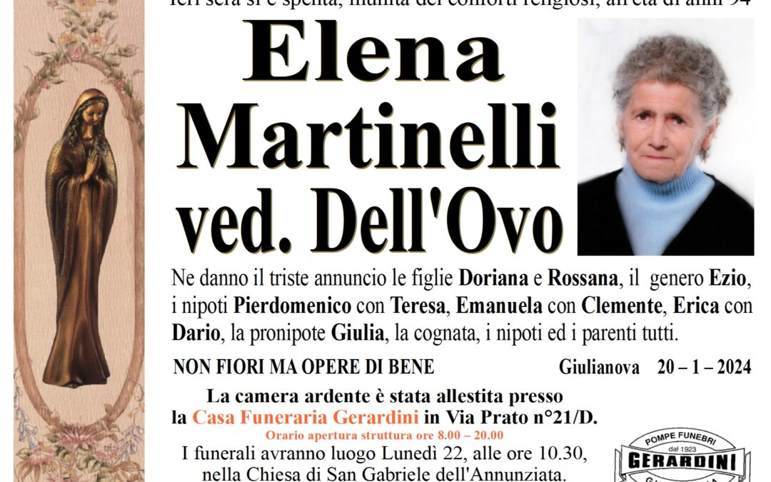 ELENA MARTINELLI VED. DELL’OVO