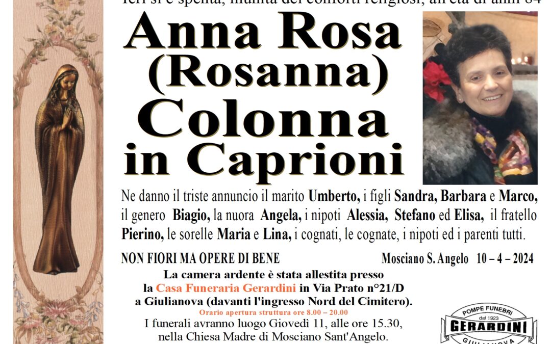 ANNA ROSA COLONNA IN CAPRIONI