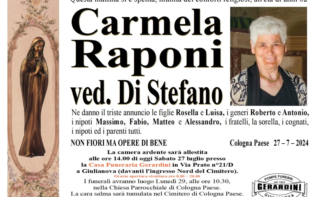 CARMELA RAPONI ved. DI STEFANO