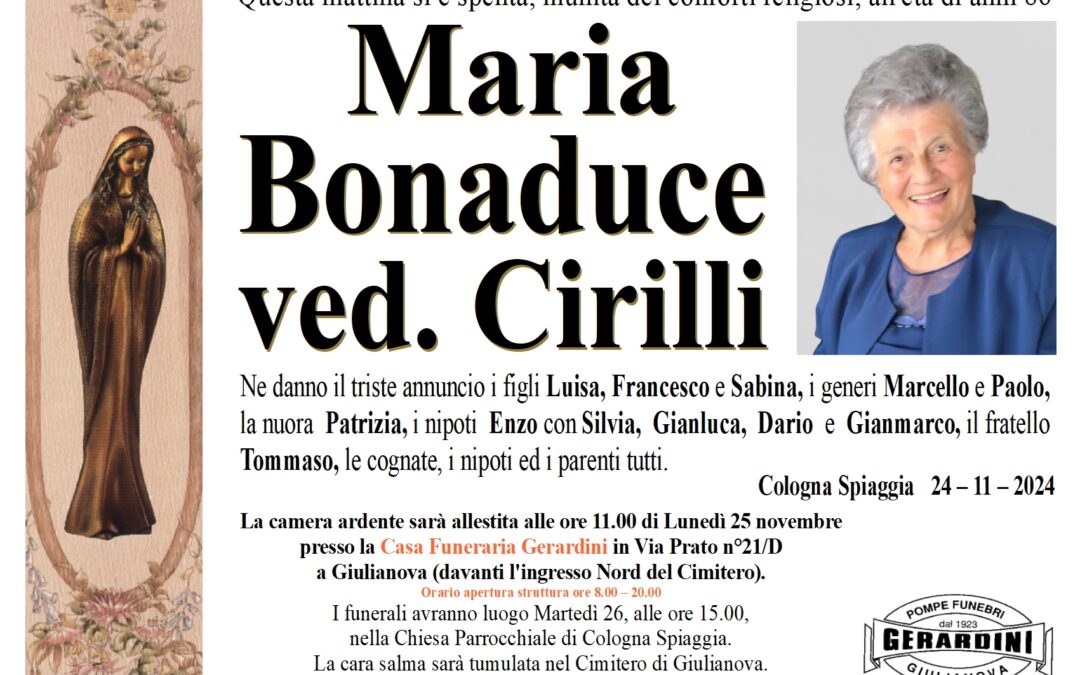 MARIA BONADUCE VED. CIRILLI
