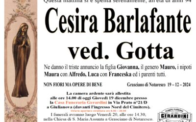 CESIRA BARLAFANTE VED. GOTTA
