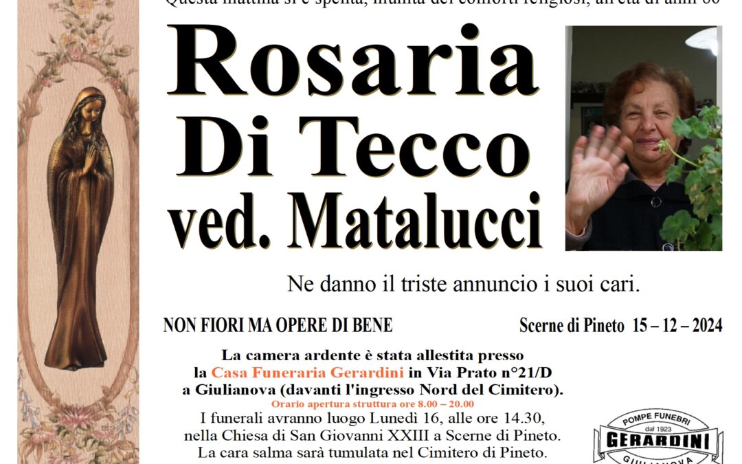 ROSARIA DI TECCO VED. MATALUCCI
