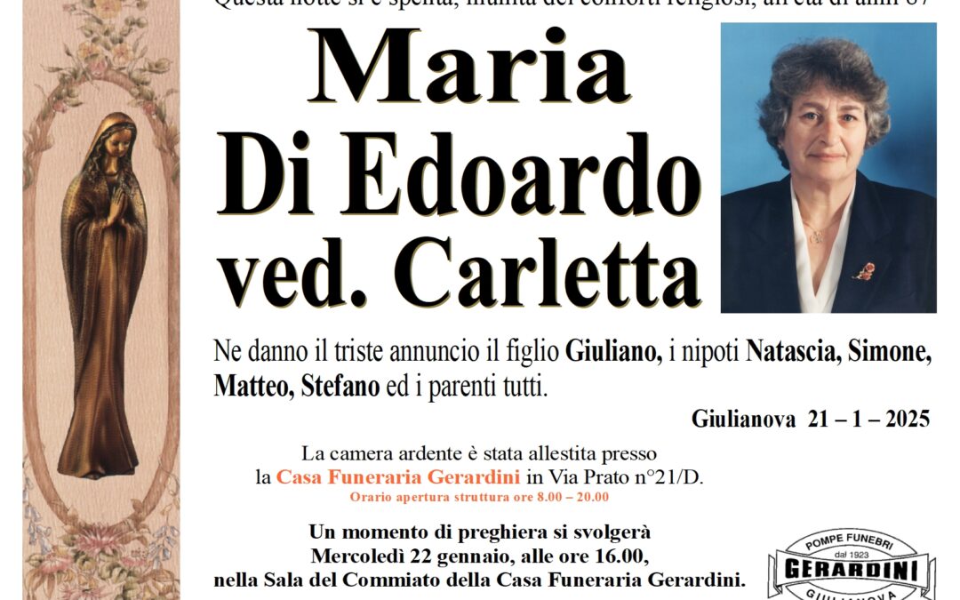 MARIA DI EDOARDO VED. CARLETTA