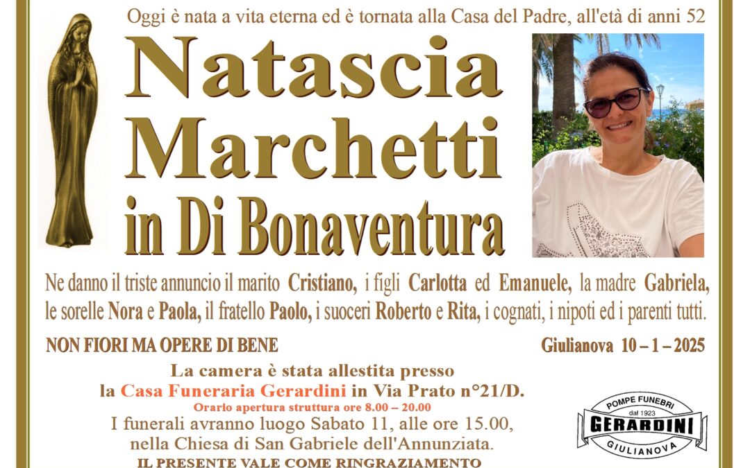 NATASCIA MARCHETTI IN DI BONAVENTURA