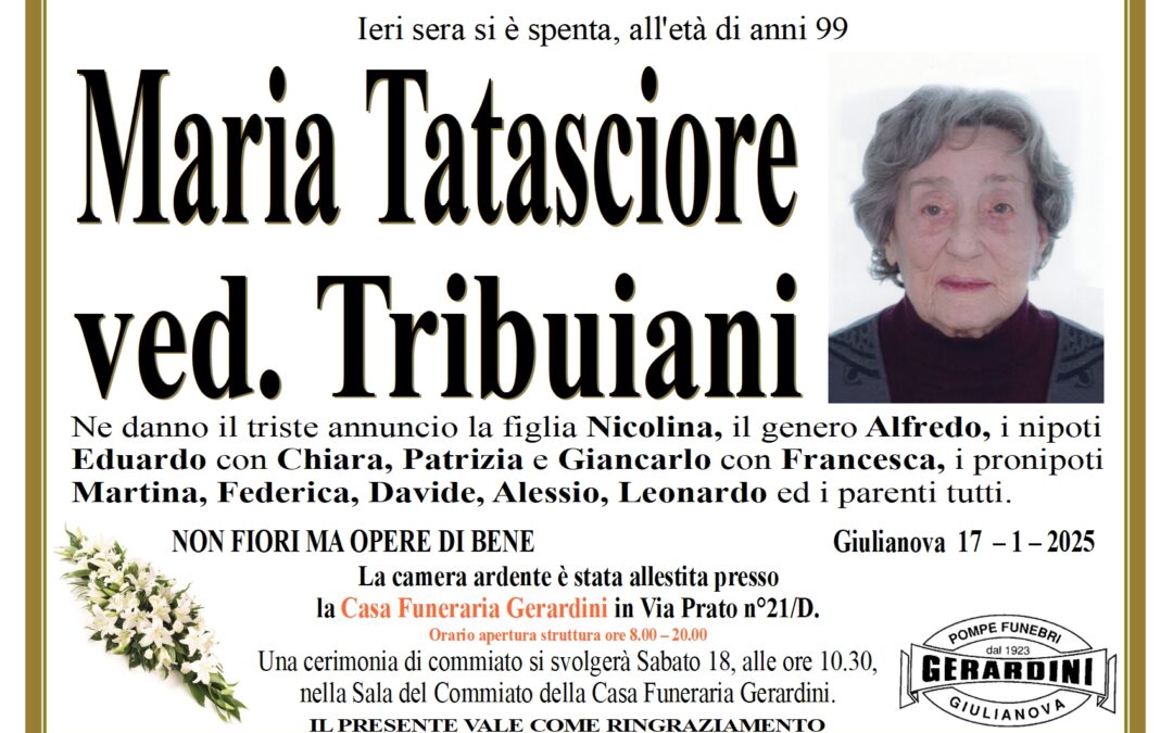 MARIA TATASCIORE ved. TRIBUIANI