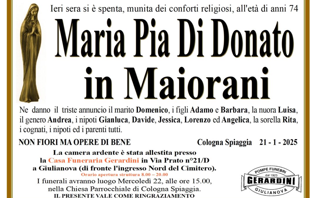 MARIA PIA DI DONATO IN MAIORANI