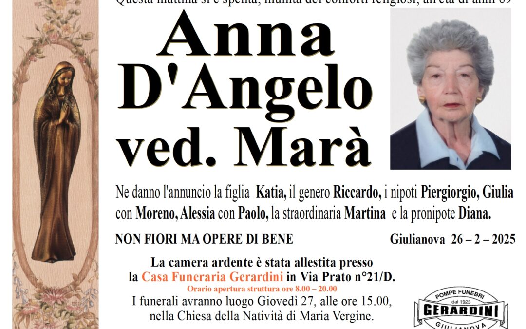 ANNA D’ANGELO VED. MARA’