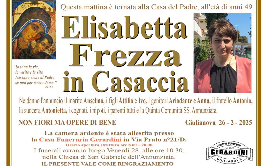 ELISABETTA FREZZA IN CASACCIA