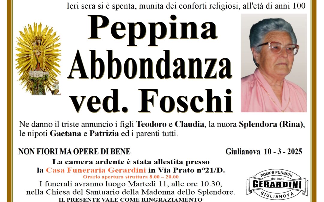 PEPPINA ABBONDANZA ved. FOSCHI