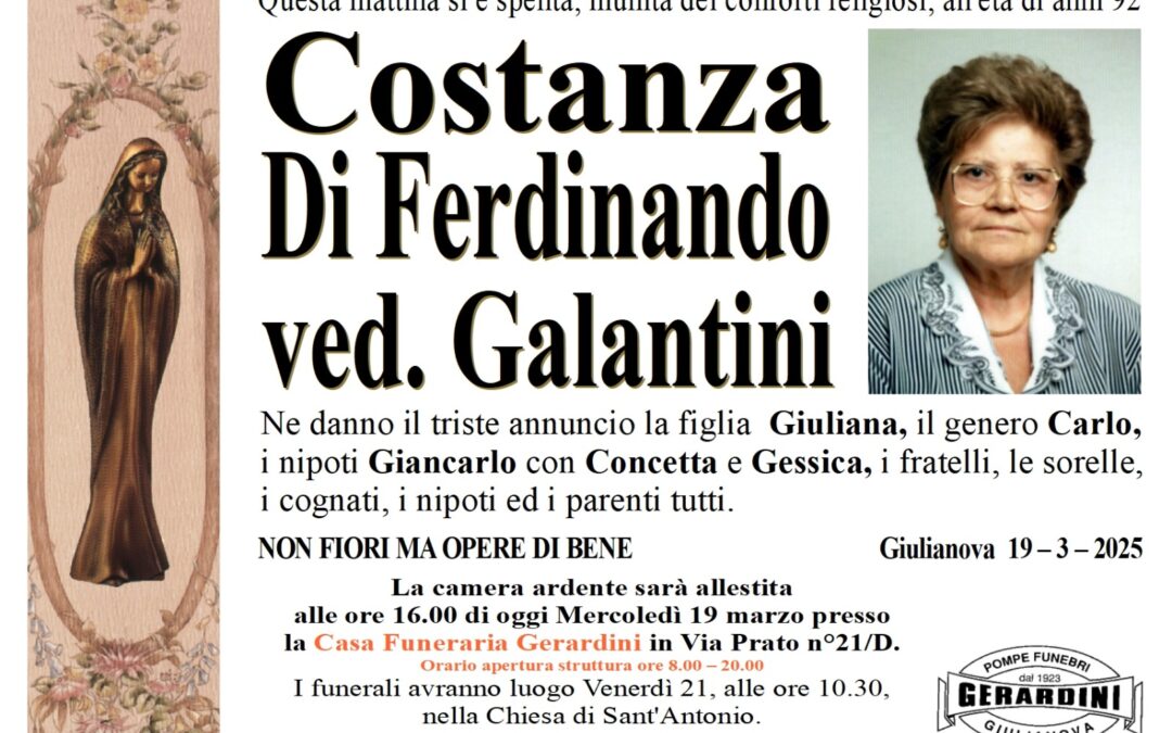 COSTANZA DI FERDINANDO VED. GALANTINI