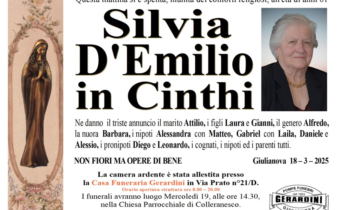 SILVIA D’EMILIO IN CINTHI