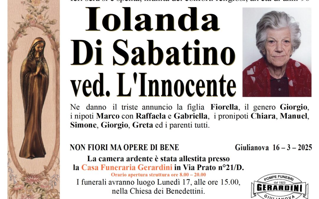 IOLANDA DI SABATINO VED. L’INNOCENTE