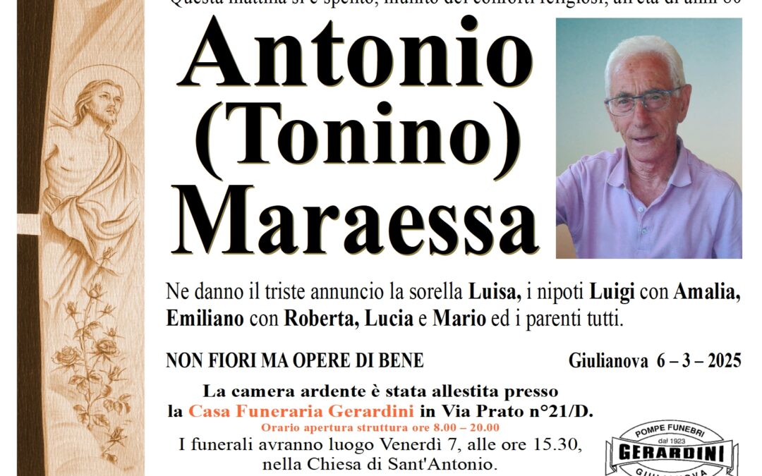 ANTONIO (TONINO) MARAESSA