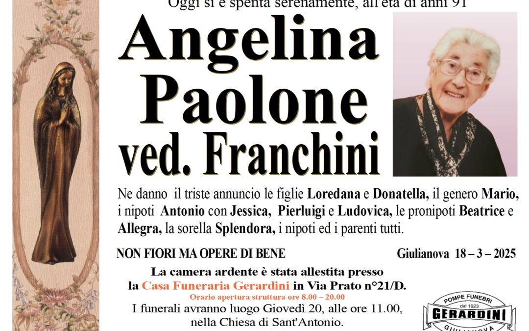 ANGELINA PAOLONE VED. FRANCHINI