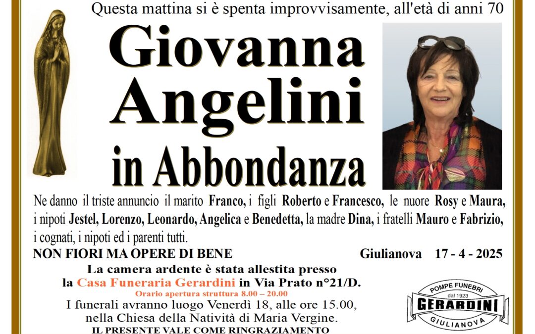 GIOVANNA ANGELINI IN ABBONDANZA