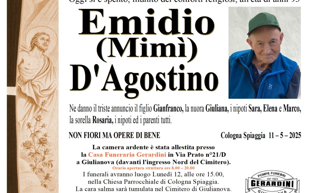 EMIDIO (MIMI’) D’AGOSTINO