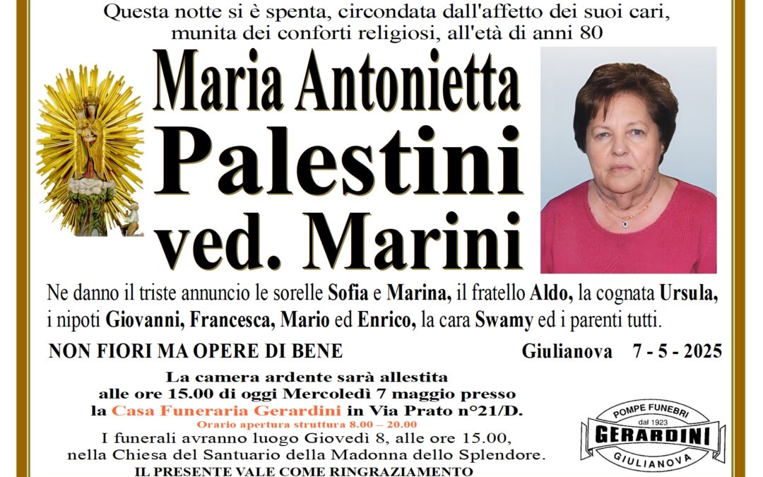 MARIA ANTONIETTA PALESTINI VED. MARINI
