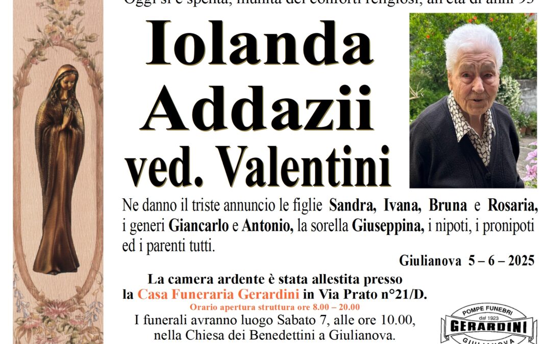 IOLANDA ADDAZII VED.VALENTINI
