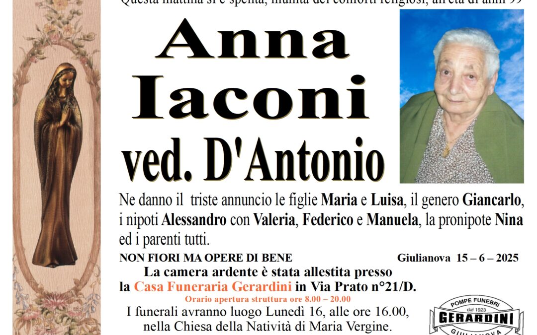 ANNA IACONI VED. D’ANTONIO