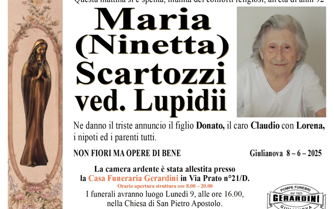 MARIA (NINETTA) SCARTOZZI VED. LUPIDII