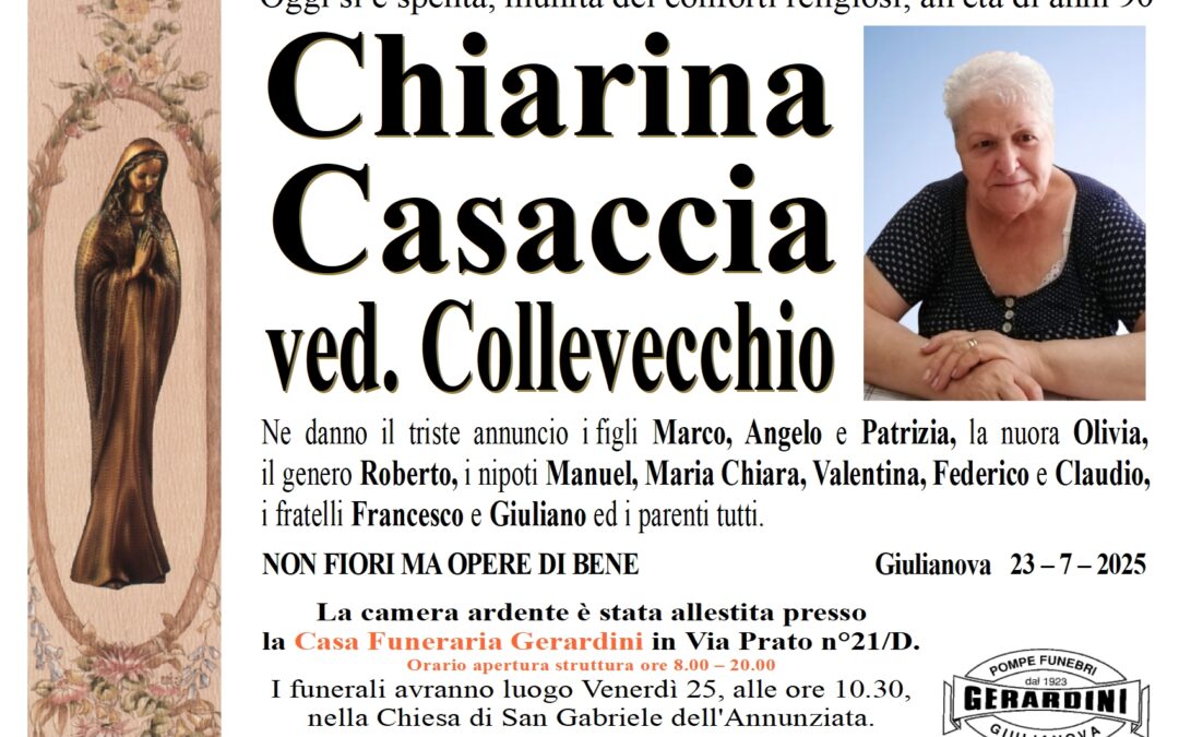 CHIARINA CASACCIA VED. COLLEVECCHIO