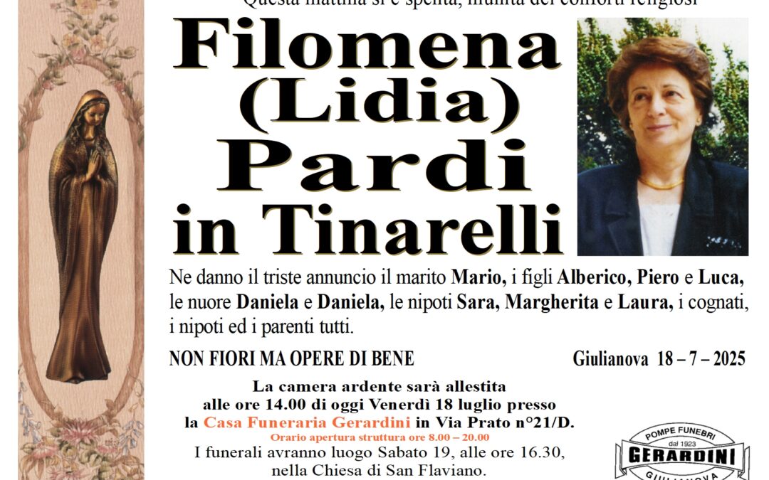FILOMENA (LIDIA) PARDI in TINARELLI