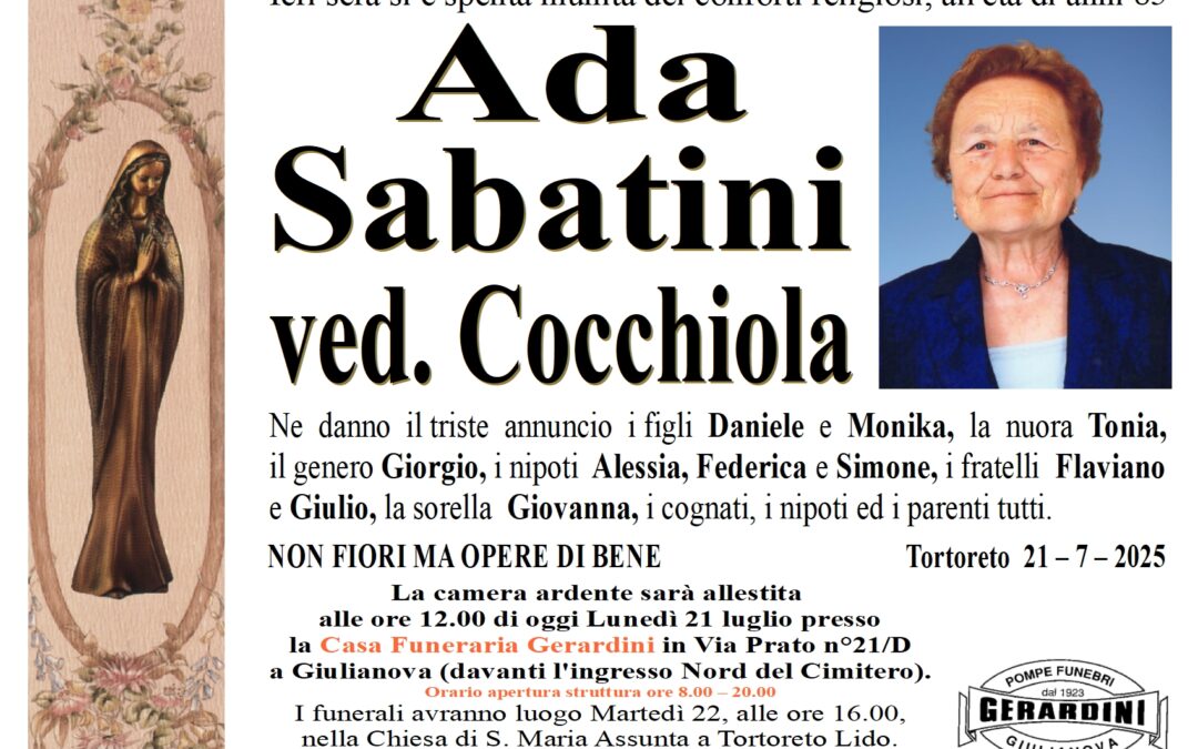 ADA SABATINI VED. COCCHIOLA