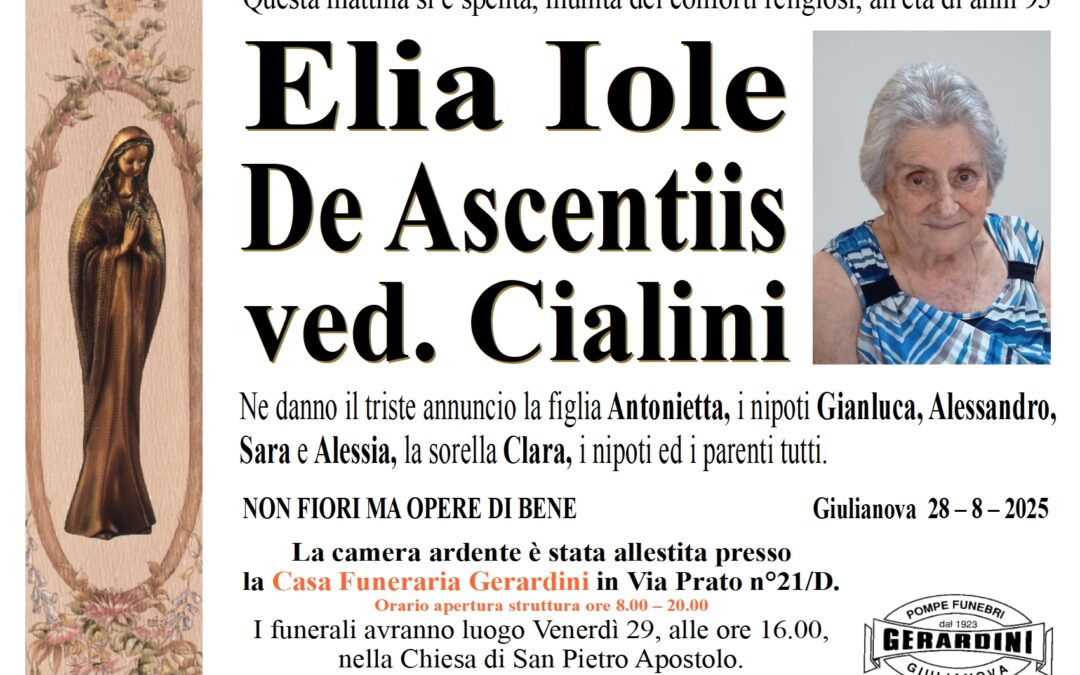 ELIA IOLE DE ASCENTIIS VED. CIALINI