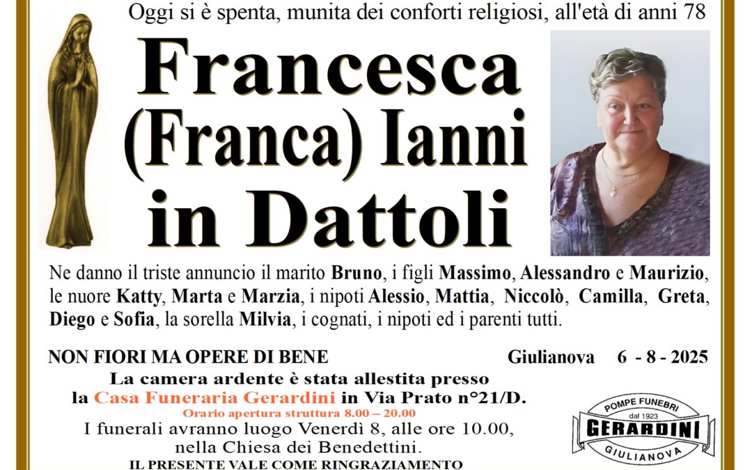 FRANCESCA (FRANCA) IANNI IN DATTOLI