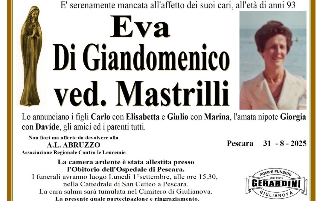 EVA DI GIANDOMENICO VED.MASTRILLI