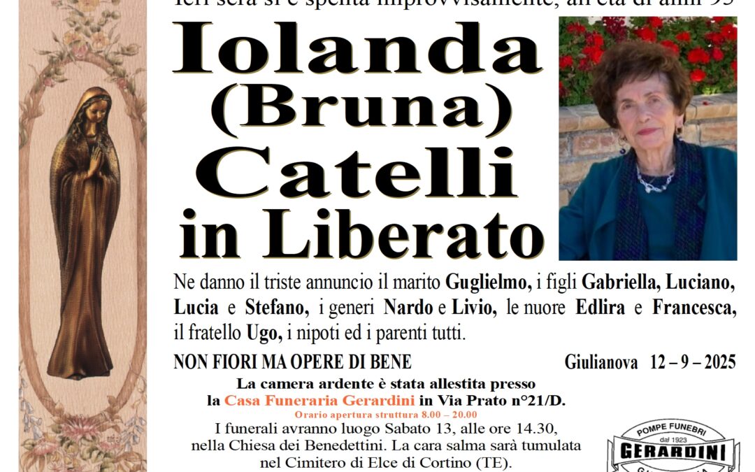 IOLANDA (BRUNA) CATELLI IN LIBERATO