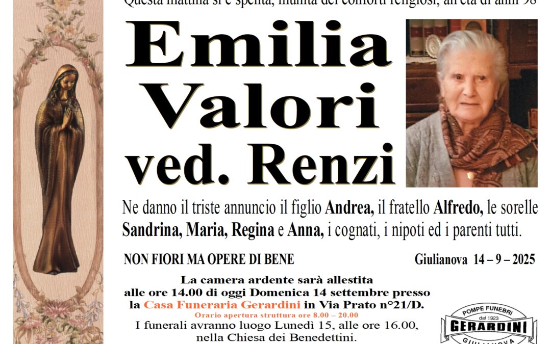 EMILIA VALORI VED. RENZI