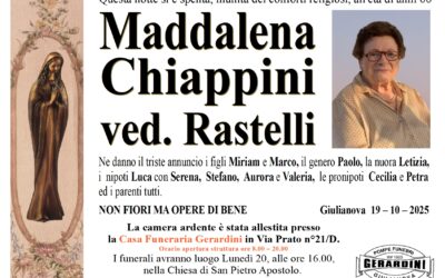 MADDALENA CHIAPPINI VED. RASTELLI