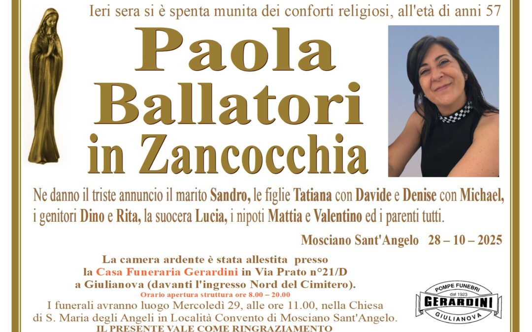 PAOLA BALLATORI IN ZANCOCCHIA