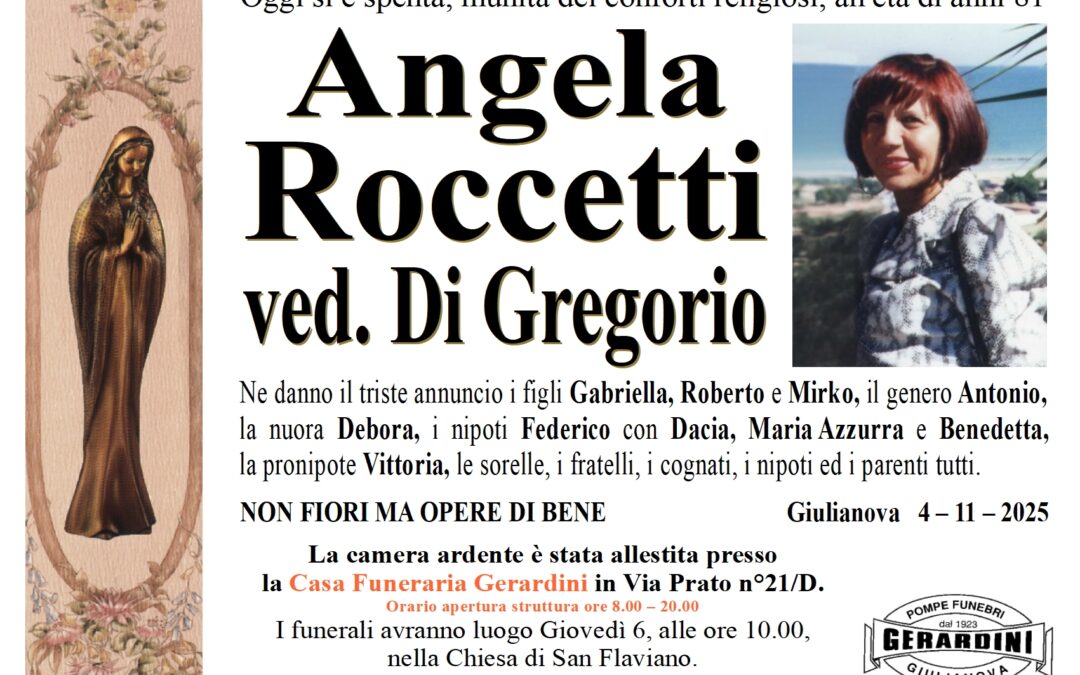 ANGELA ROCCETTI VED. DI GREGORIO
