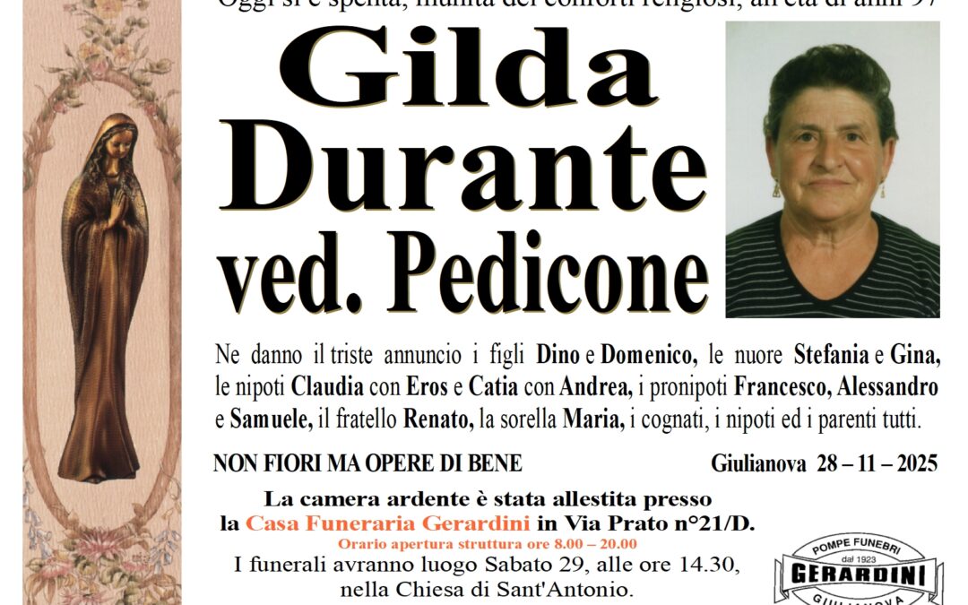 GILDA DURANTE VED. PEDICONE