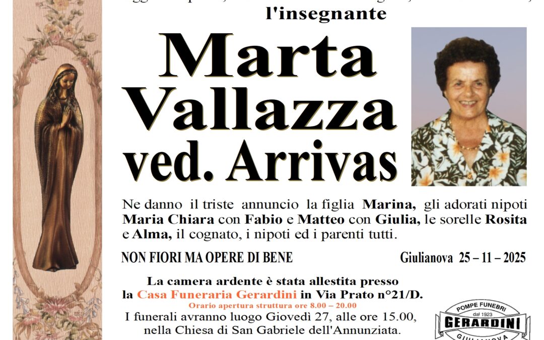MARTA VALLAZZA VED. ARRIVAS