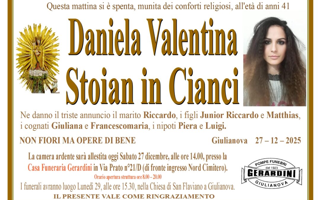 DANIELA VALENTINA STOIAN IN CIANCI