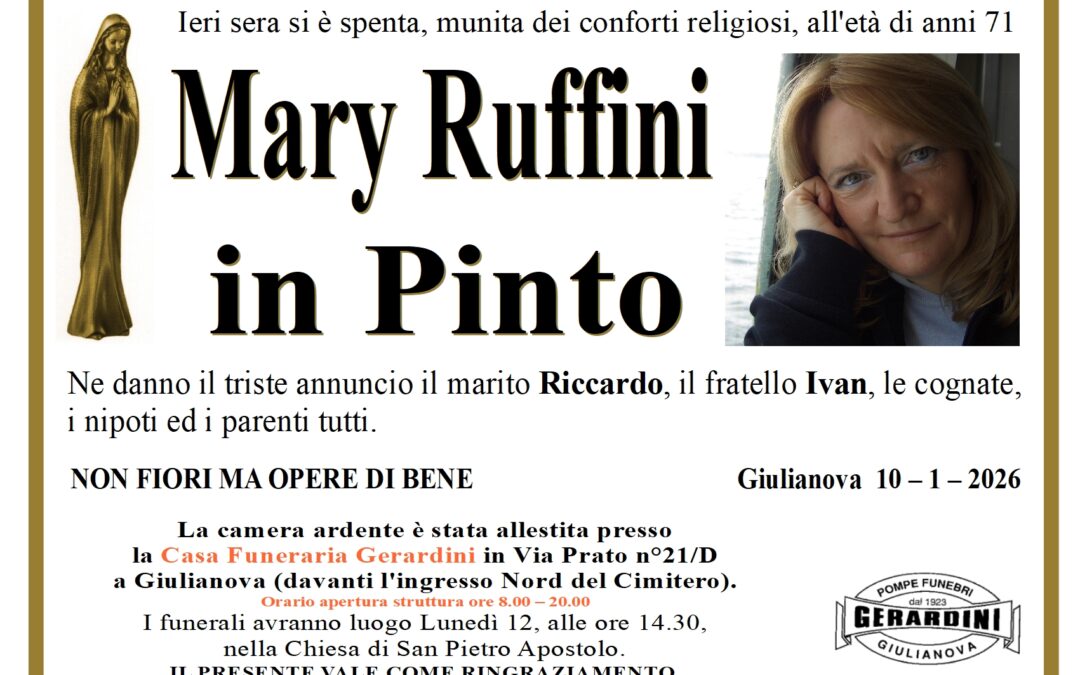 MARY RUFFINI IN PINTO