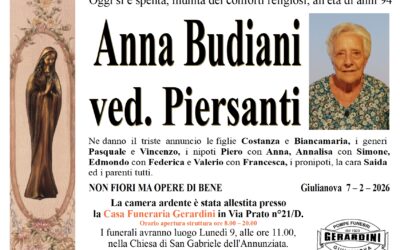 ANNA BUDIANI VED. PIERSANTI