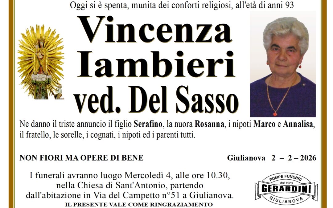 VINCENZA IAMBIERI VED. DEL SASSO