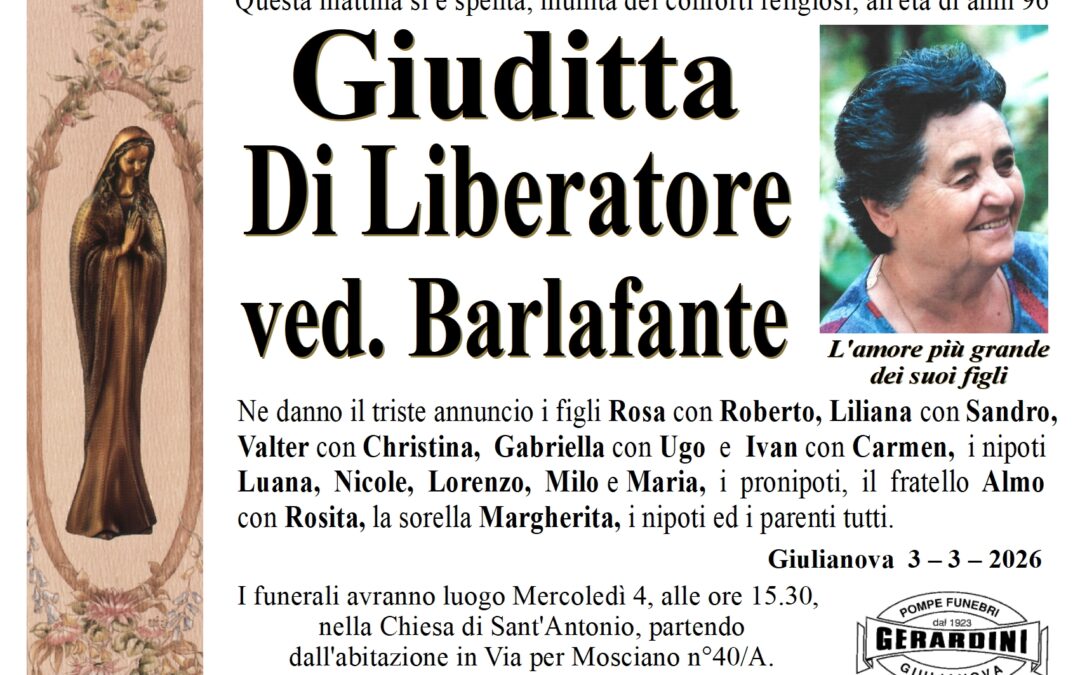 GIUDITTA DI LIBERATORE VED. BARLAFANTE
