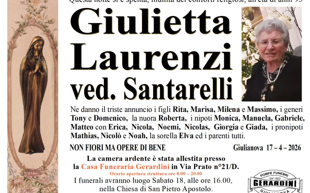 GIULIETTA LAURENZI VED. SANTARELLI