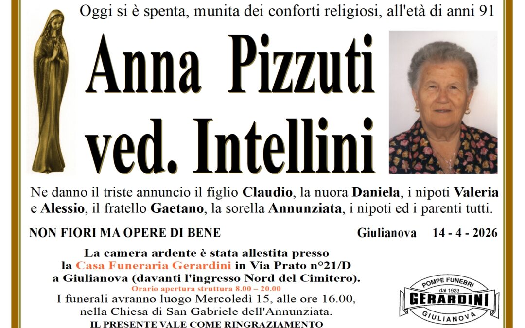 ANNA PIZZUTI VED. INTELLINI