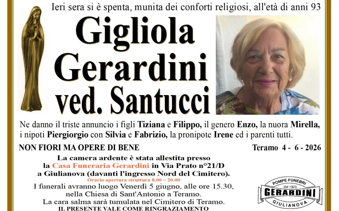 GIGLIOLA GERARDINI VED. SANTUCCI