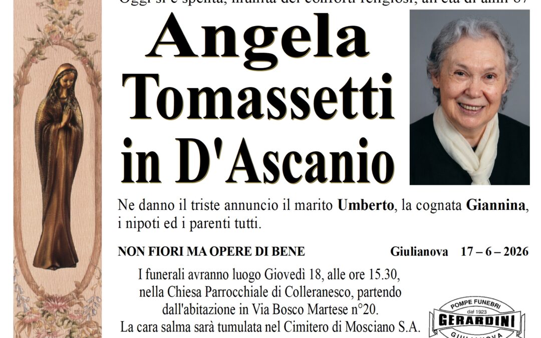 ANGELA TOMASSETTI IN D’ASCANIO