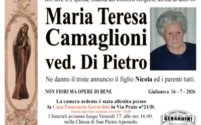 MARIA TERESA CAMAGLIONI VED. DI PIETRO