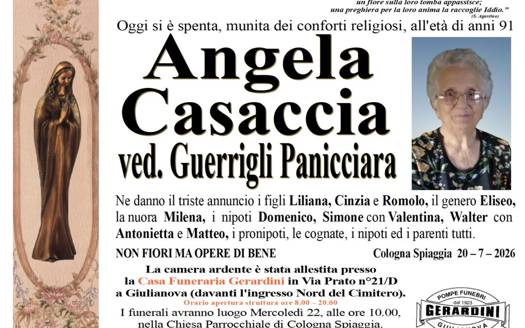 ANGELA CASACCIA VED. GUERRIGLI PANICCIARA