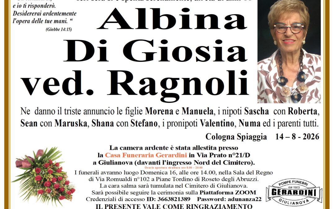ALBINA DI GIOSIA VED. RAGNOLI