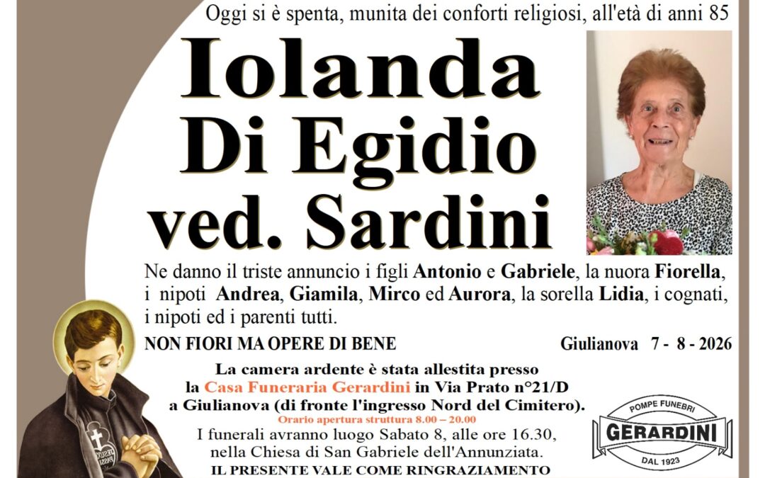 IOLANDA DI EGIDIO VED. SARDINI